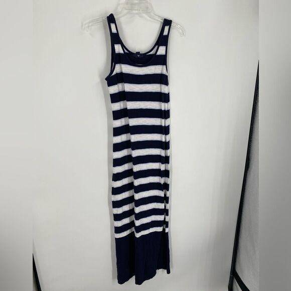 GAP Blue and White Maxi Sheath Dress Sleeveless Casual size S - Picture 1 of 4